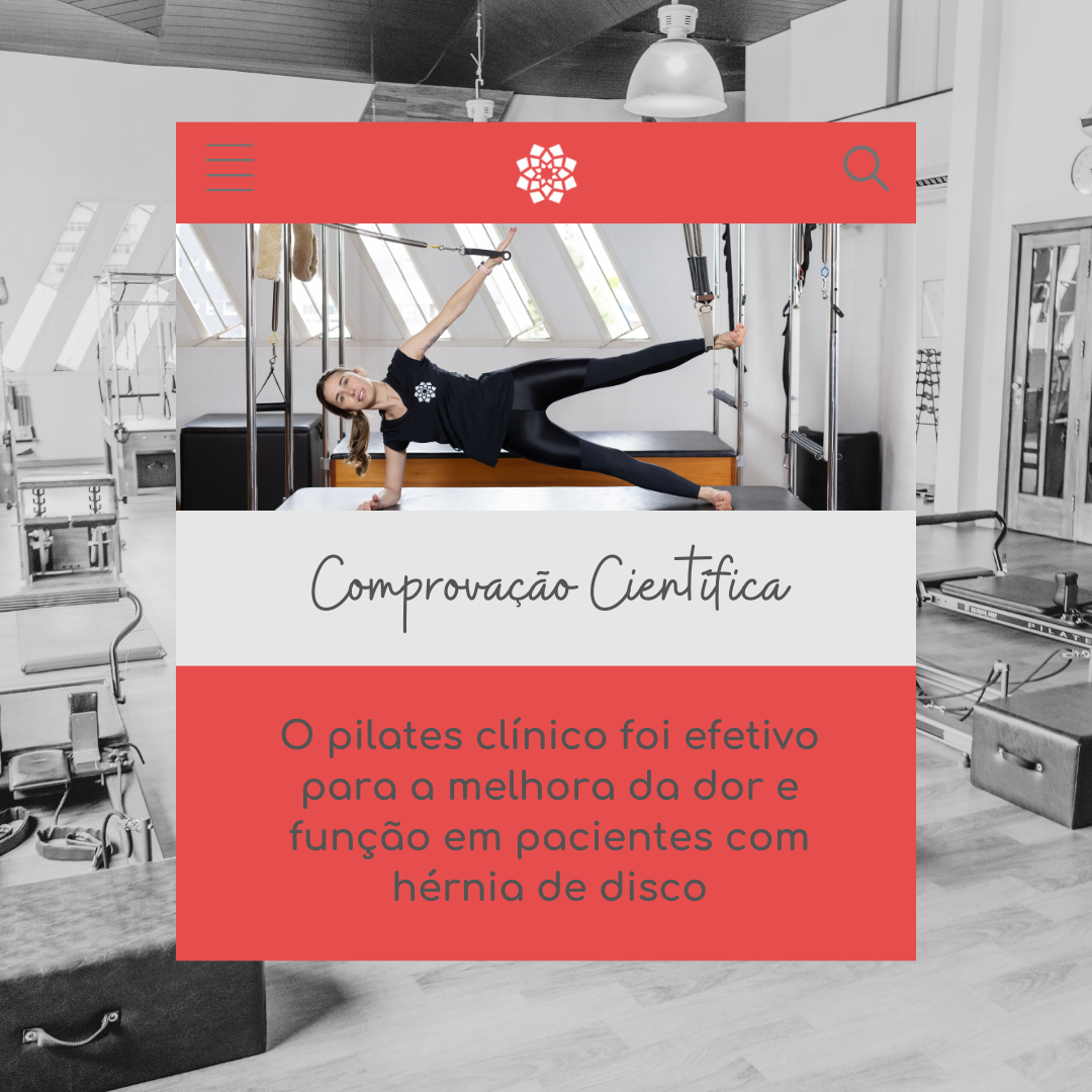 Pilates clínico para melhora da dor de hérnoia de disco